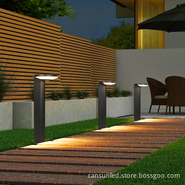 Solar Powered Bollard Lawn Lamp for Villa Landscape